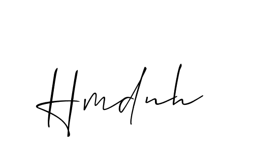 Use a signature maker to create a handwritten signature online. With this signature software, you can design (Allison_Script) your own signature for name Hmdnh. Hmdnh signature style 2 images and pictures png