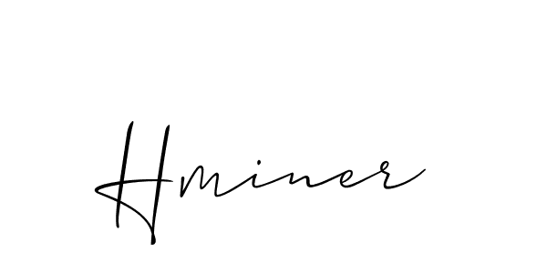 Use a signature maker to create a handwritten signature online. With this signature software, you can design (Allison_Script) your own signature for name Hminer. Hminer signature style 2 images and pictures png