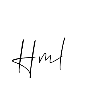 Use a signature maker to create a handwritten signature online. With this signature software, you can design (Allison_Script) your own signature for name Hml. Hml signature style 2 images and pictures png