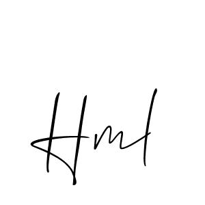 Make a beautiful signature design for name Hml. With this signature (Allison_Script) style, you can create a handwritten signature for free. Hml signature style 2 images and pictures png