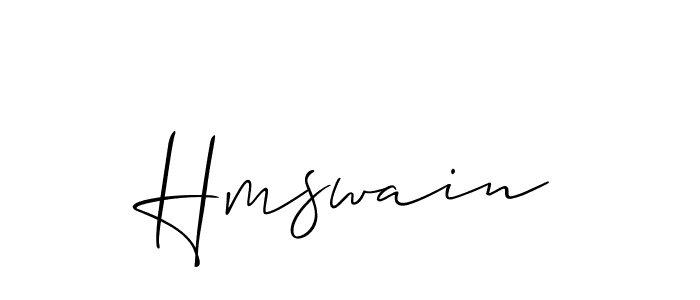It looks lik you need a new signature style for name Hmswain. Design unique handwritten (Allison_Script) signature with our free signature maker in just a few clicks. Hmswain signature style 2 images and pictures png