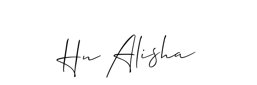 Design your own signature with our free online signature maker. With this signature software, you can create a handwritten (Allison_Script) signature for name Hn Alisha. Hn Alisha signature style 2 images and pictures png