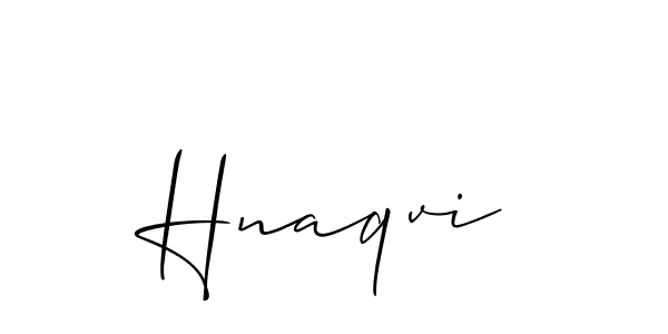 How to make Hnaqvi name signature. Use Allison_Script style for creating short signs online. This is the latest handwritten sign. Hnaqvi signature style 2 images and pictures png