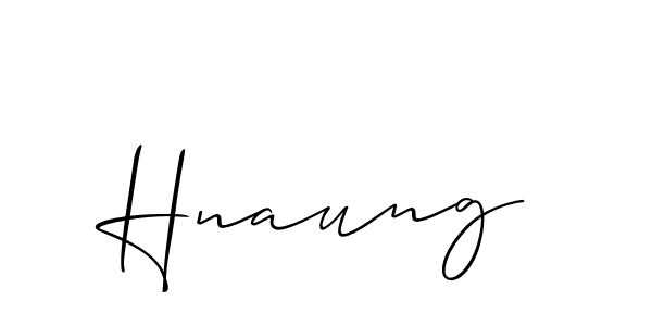 Also we have Hnaung name is the best signature style. Create professional handwritten signature collection using Allison_Script autograph style. Hnaung signature style 2 images and pictures png