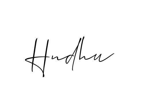 Make a beautiful signature design for name Hndhu. With this signature (Allison_Script) style, you can create a handwritten signature for free. Hndhu signature style 2 images and pictures png