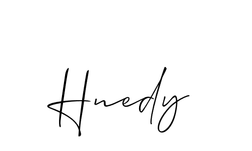 Create a beautiful signature design for name Hnedy. With this signature (Allison_Script) fonts, you can make a handwritten signature for free. Hnedy signature style 2 images and pictures png