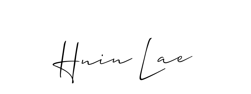 Similarly Allison_Script is the best handwritten signature design. Signature creator online .You can use it as an online autograph creator for name Hnin Lae. Hnin Lae signature style 2 images and pictures png