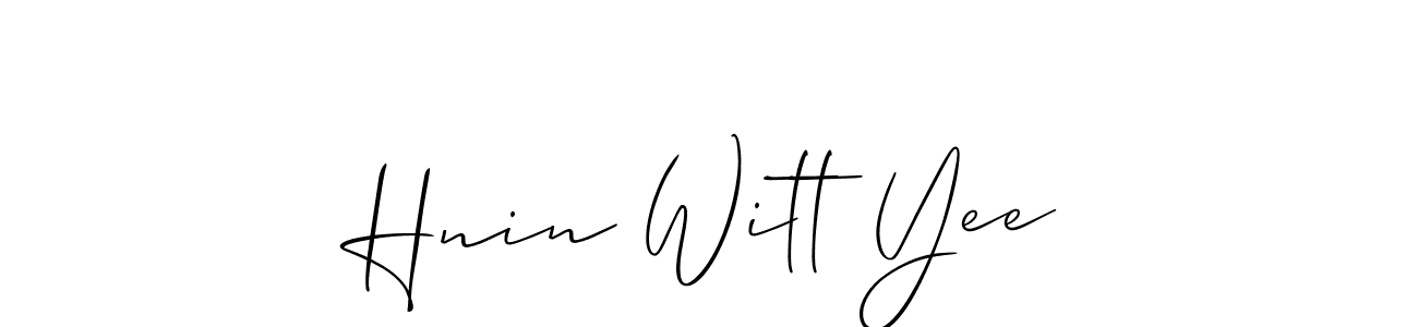 How to make Hnin Witt Yee signature? Allison_Script is a professional autograph style. Create handwritten signature for Hnin Witt Yee name. Hnin Witt Yee signature style 2 images and pictures png