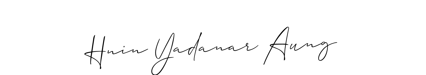 Also we have Hnin Yadanar Aung name is the best signature style. Create professional handwritten signature collection using Allison_Script autograph style. Hnin Yadanar Aung signature style 2 images and pictures png