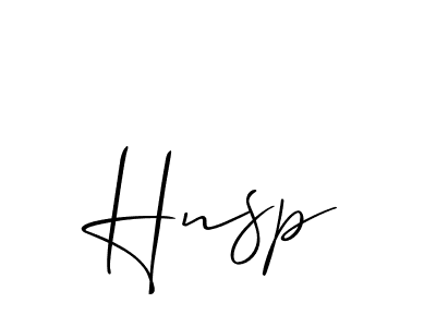 Also You can easily find your signature by using the search form. We will create Hnsp name handwritten signature images for you free of cost using Allison_Script sign style. Hnsp signature style 2 images and pictures png