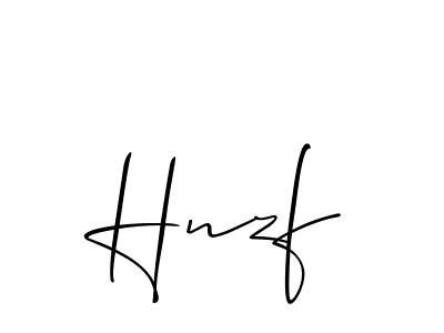 The best way (Allison_Script) to make a short signature is to pick only two or three words in your name. The name Hnzf include a total of six letters. For converting this name. Hnzf signature style 2 images and pictures png