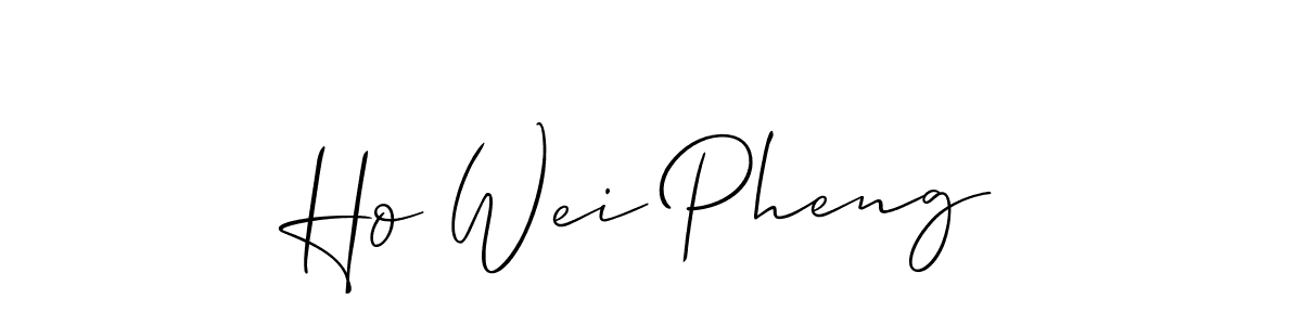 Make a beautiful signature design for name Ho Wei Pheng. With this signature (Allison_Script) style, you can create a handwritten signature for free. Ho Wei Pheng signature style 2 images and pictures png