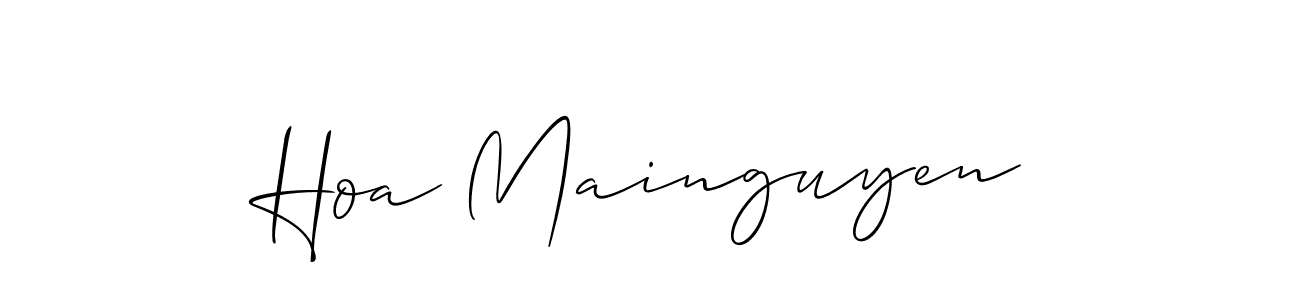 Hoa Mainguyen stylish signature style. Best Handwritten Sign (Allison_Script) for my name. Handwritten Signature Collection Ideas for my name Hoa Mainguyen. Hoa Mainguyen signature style 2 images and pictures png