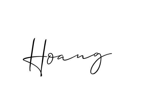 Use a signature maker to create a handwritten signature online. With this signature software, you can design (Allison_Script) your own signature for name Hoang. Hoang signature style 2 images and pictures png