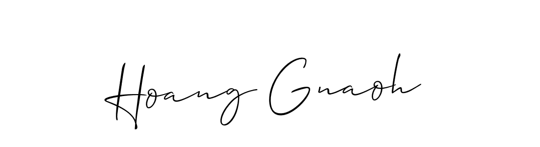 Design your own signature with our free online signature maker. With this signature software, you can create a handwritten (Allison_Script) signature for name Hoang Gnaoh. Hoang Gnaoh signature style 2 images and pictures png