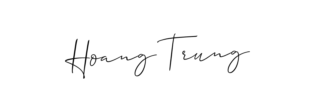 The best way (Allison_Script) to make a short signature is to pick only two or three words in your name. The name Hoang Trung include a total of six letters. For converting this name. Hoang Trung signature style 2 images and pictures png