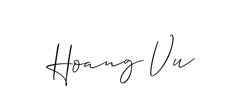 It looks lik you need a new signature style for name Hoang Vu. Design unique handwritten (Allison_Script) signature with our free signature maker in just a few clicks. Hoang Vu signature style 2 images and pictures png