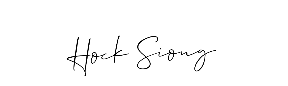How to make Hock Siong name signature. Use Allison_Script style for creating short signs online. This is the latest handwritten sign. Hock Siong signature style 2 images and pictures png
