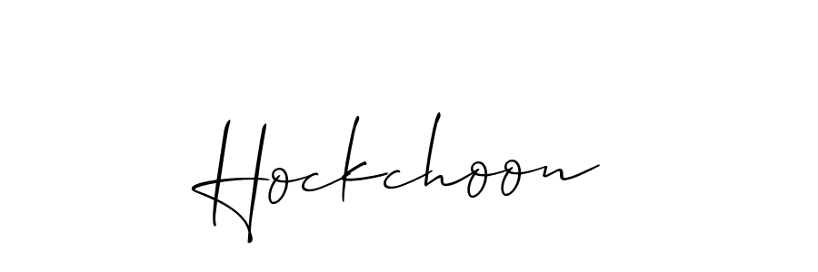 Make a beautiful signature design for name Hockchoon. With this signature (Allison_Script) style, you can create a handwritten signature for free. Hockchoon signature style 2 images and pictures png