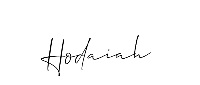 Also we have Hodaiah name is the best signature style. Create professional handwritten signature collection using Allison_Script autograph style. Hodaiah signature style 2 images and pictures png