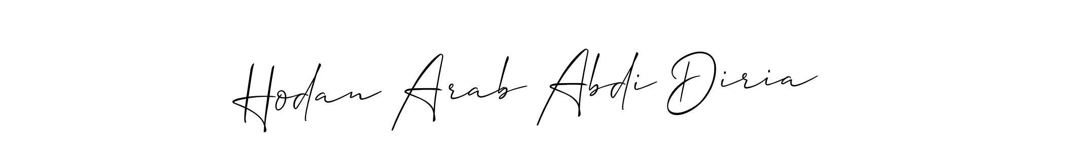 Make a short Hodan Arab Abdi Diria signature style. Manage your documents anywhere anytime using Allison_Script. Create and add eSignatures, submit forms, share and send files easily. Hodan Arab Abdi Diria signature style 2 images and pictures png
