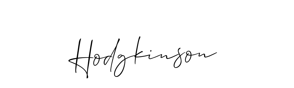 Use a signature maker to create a handwritten signature online. With this signature software, you can design (Allison_Script) your own signature for name Hodgkinson. Hodgkinson signature style 2 images and pictures png