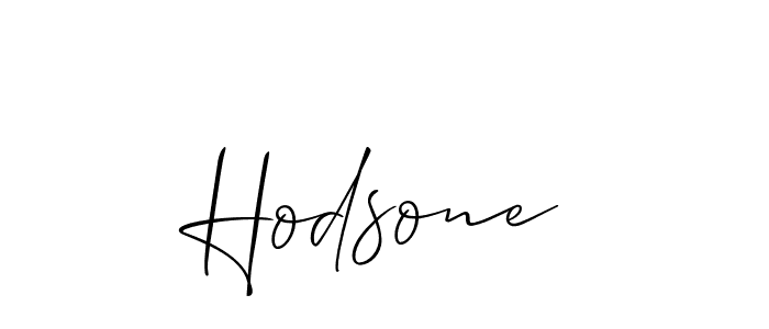 Use a signature maker to create a handwritten signature online. With this signature software, you can design (Allison_Script) your own signature for name Hodsone. Hodsone signature style 2 images and pictures png