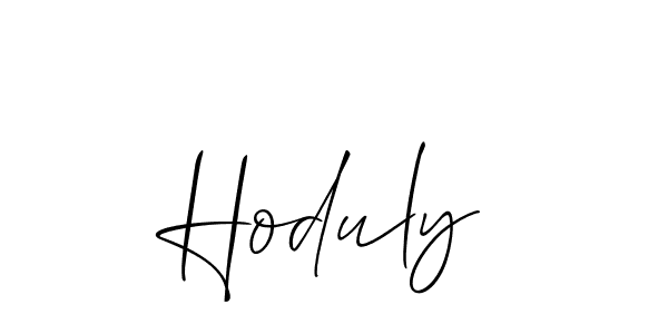 It looks lik you need a new signature style for name Hoduly. Design unique handwritten (Allison_Script) signature with our free signature maker in just a few clicks. Hoduly signature style 2 images and pictures png