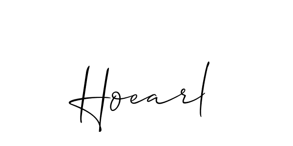 Hoearl stylish signature style. Best Handwritten Sign (Allison_Script) for my name. Handwritten Signature Collection Ideas for my name Hoearl. Hoearl signature style 2 images and pictures png