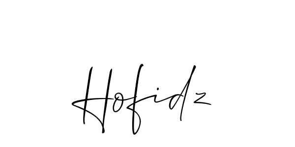 You should practise on your own different ways (Allison_Script) to write your name (Hofidz) in signature. don't let someone else do it for you. Hofidz signature style 2 images and pictures png