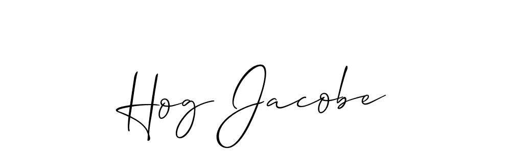 You should practise on your own different ways (Allison_Script) to write your name (Hog Jacobe) in signature. don't let someone else do it for you. Hog Jacobe signature style 2 images and pictures png