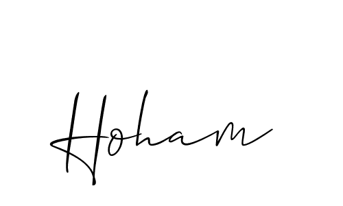 How to make Hoham name signature. Use Allison_Script style for creating short signs online. This is the latest handwritten sign. Hoham signature style 2 images and pictures png