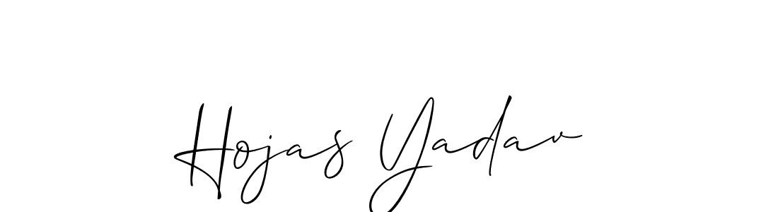 Similarly Allison_Script is the best handwritten signature design. Signature creator online .You can use it as an online autograph creator for name Hojas Yadav. Hojas Yadav signature style 2 images and pictures png