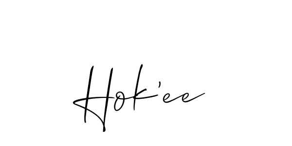 Create a beautiful signature design for name Hok'ee. With this signature (Allison_Script) fonts, you can make a handwritten signature for free. Hok'ee signature style 2 images and pictures png