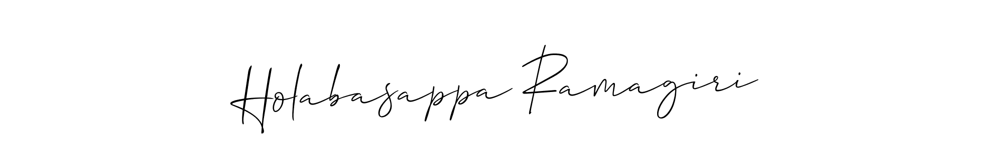Make a beautiful signature design for name Holabasappa Ramagiri. With this signature (Allison_Script) style, you can create a handwritten signature for free. Holabasappa Ramagiri signature style 2 images and pictures png