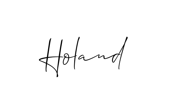 Make a beautiful signature design for name Holand. With this signature (Allison_Script) style, you can create a handwritten signature for free. Holand signature style 2 images and pictures png