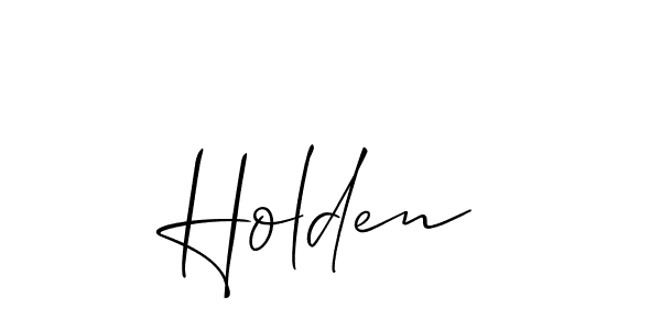 Create a beautiful signature design for name Holden. With this signature (Allison_Script) fonts, you can make a handwritten signature for free. Holden signature style 2 images and pictures png