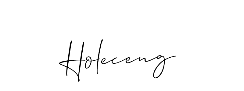 How to make Holeceng name signature. Use Allison_Script style for creating short signs online. This is the latest handwritten sign. Holeceng signature style 2 images and pictures png