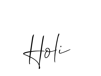 How to make Holi signature? Allison_Script is a professional autograph style. Create handwritten signature for Holi name. Holi signature style 2 images and pictures png