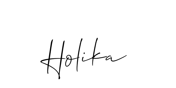 How to make Holika signature? Allison_Script is a professional autograph style. Create handwritten signature for Holika name. Holika signature style 2 images and pictures png