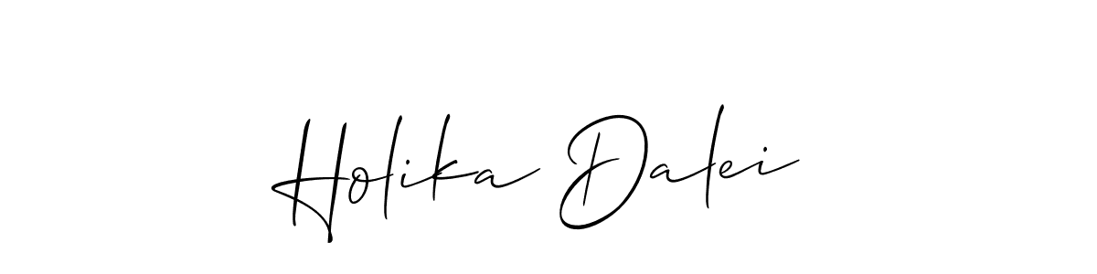 The best way (Allison_Script) to make a short signature is to pick only two or three words in your name. The name Holika Dalei include a total of six letters. For converting this name. Holika Dalei signature style 2 images and pictures png