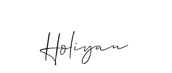 You should practise on your own different ways (Allison_Script) to write your name (Holiyan) in signature. don't let someone else do it for you. Holiyan signature style 2 images and pictures png