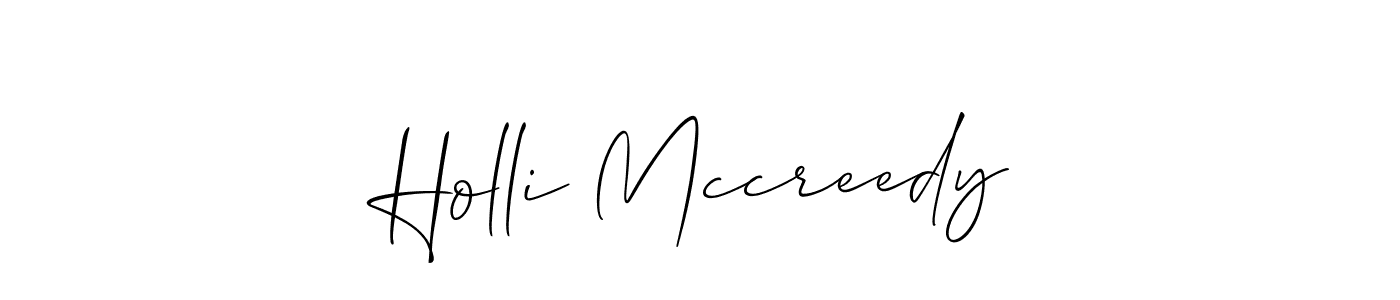 Make a beautiful signature design for name Holli Mccreedy. With this signature (Allison_Script) style, you can create a handwritten signature for free. Holli Mccreedy signature style 2 images and pictures png