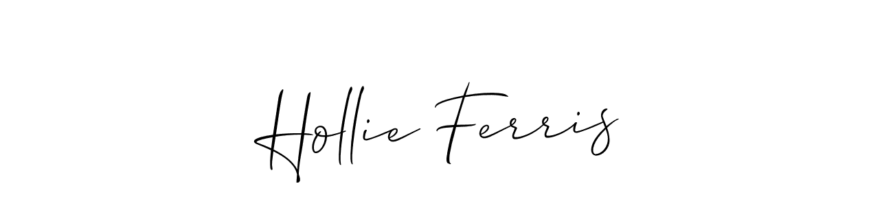 How to make Hollie Ferris name signature. Use Allison_Script style for creating short signs online. This is the latest handwritten sign. Hollie Ferris signature style 2 images and pictures png