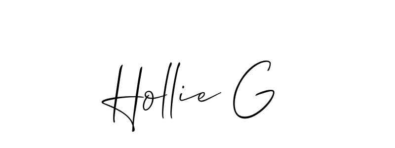 How to make Hollie G signature? Allison_Script is a professional autograph style. Create handwritten signature for Hollie G name. Hollie G signature style 2 images and pictures png