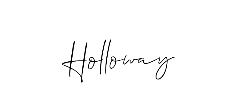 Use a signature maker to create a handwritten signature online. With this signature software, you can design (Allison_Script) your own signature for name Holloway. Holloway signature style 2 images and pictures png