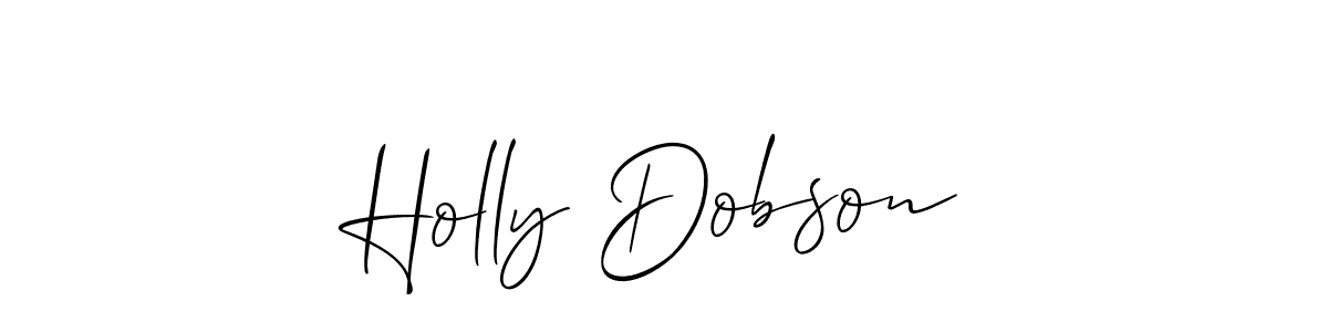 You should practise on your own different ways (Allison_Script) to write your name (Holly Dobson) in signature. don't let someone else do it for you. Holly Dobson signature style 2 images and pictures png