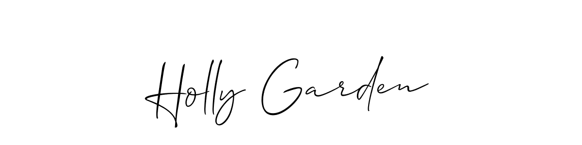 You should practise on your own different ways (Allison_Script) to write your name (Holly Garden) in signature. don't let someone else do it for you. Holly Garden signature style 2 images and pictures png