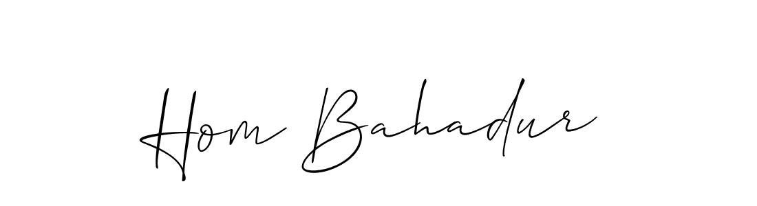 How to make Hom Bahadur signature? Allison_Script is a professional autograph style. Create handwritten signature for Hom Bahadur name. Hom Bahadur signature style 2 images and pictures png