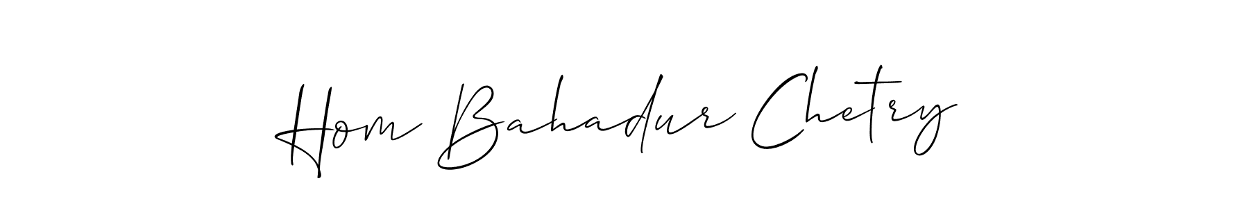 Use a signature maker to create a handwritten signature online. With this signature software, you can design (Allison_Script) your own signature for name Hom Bahadur Chetry. Hom Bahadur Chetry signature style 2 images and pictures png